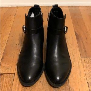 DKNY Black Leather Bootie